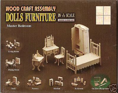 Slaapkamer meubeltjes poppenhuis bouwpakket