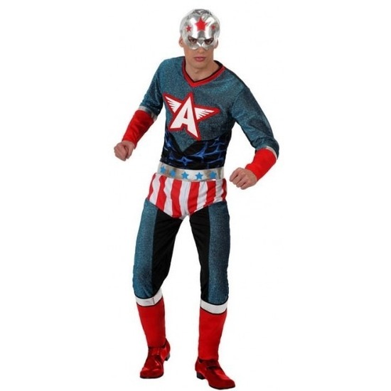 Superhelden kostuum Amerika kapitein voor heren