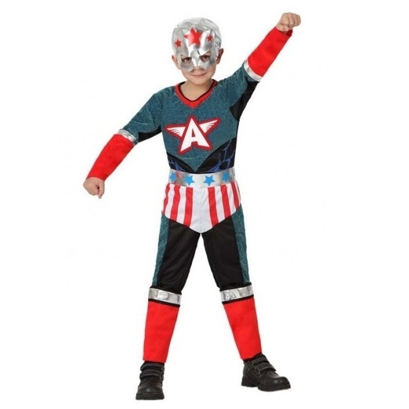 Superhelden USA pak voor jongens 128 (7-9 jaar) -