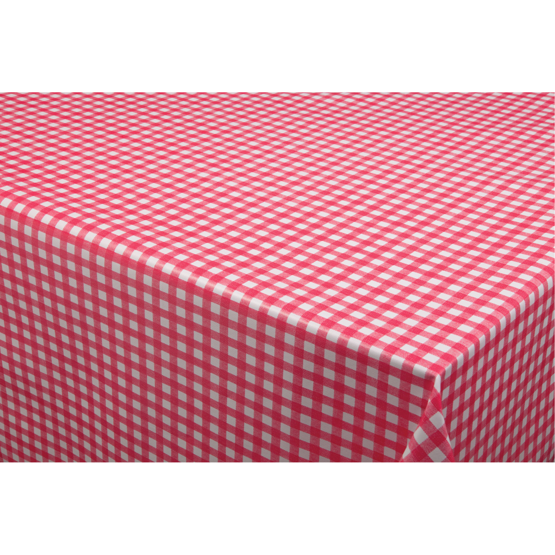 Tafelzeil/tafelkleed boeren ruit rood/wit 140 x 300 cm - Tuintafelkleed