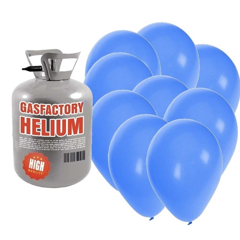 Tankje met helium met 30 blauwe ballonnen -