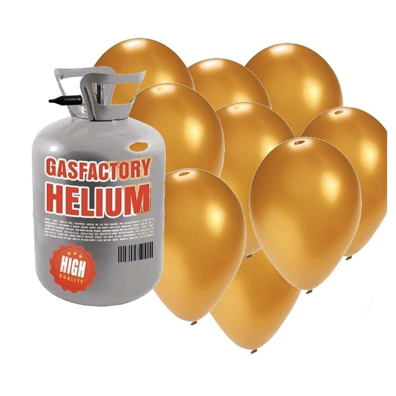 Tankje met helium met 30 gouden ballonnen -