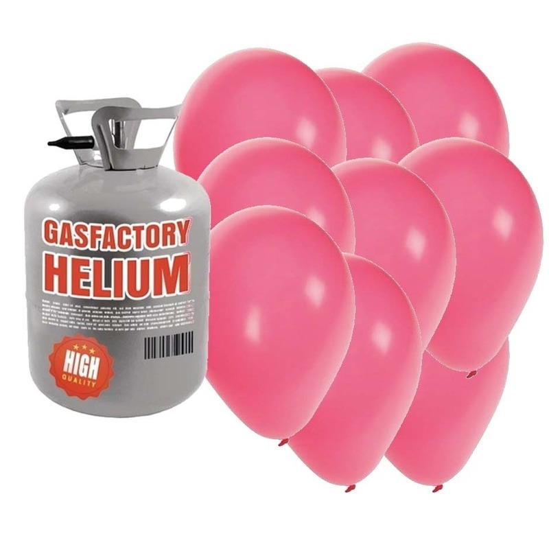 Tankje met helium met 30 roze ballonnen -