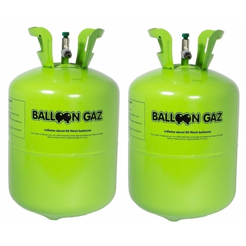 Helium gas tankjes voor 100 ballonnen - 2x Balloon Gaz heliumtank - Ballonnen vullen