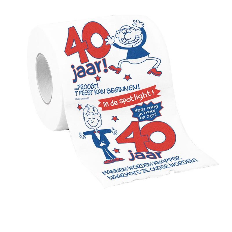 Verwonderend Mannen wc papier 40 jaar verjaardag cadeau/versiering | Fun en Feest LG-08