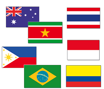 Tropische landen vlaggen pakket