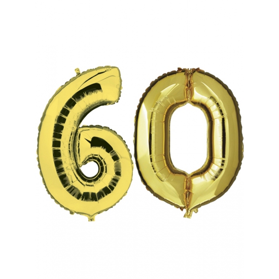 Verjaardag ballonnen 60 jaar goud -