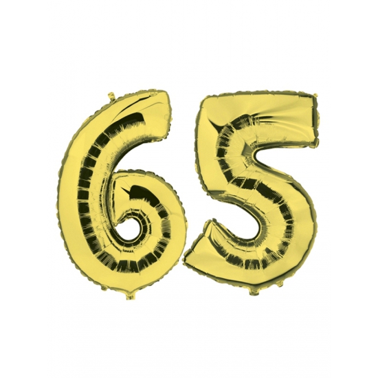 Verjaardag ballonnen 65 jaar goud -