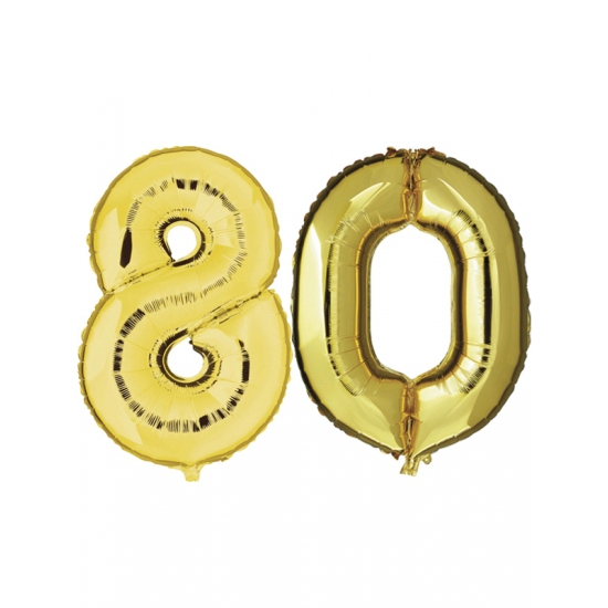 Verjaardag ballonnen 80 jaar goud -