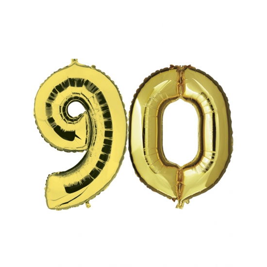 Verjaardag ballonnen 90 jaar goud