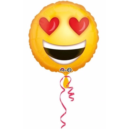 Verliefde emoticon folie ballon 43 cm -
