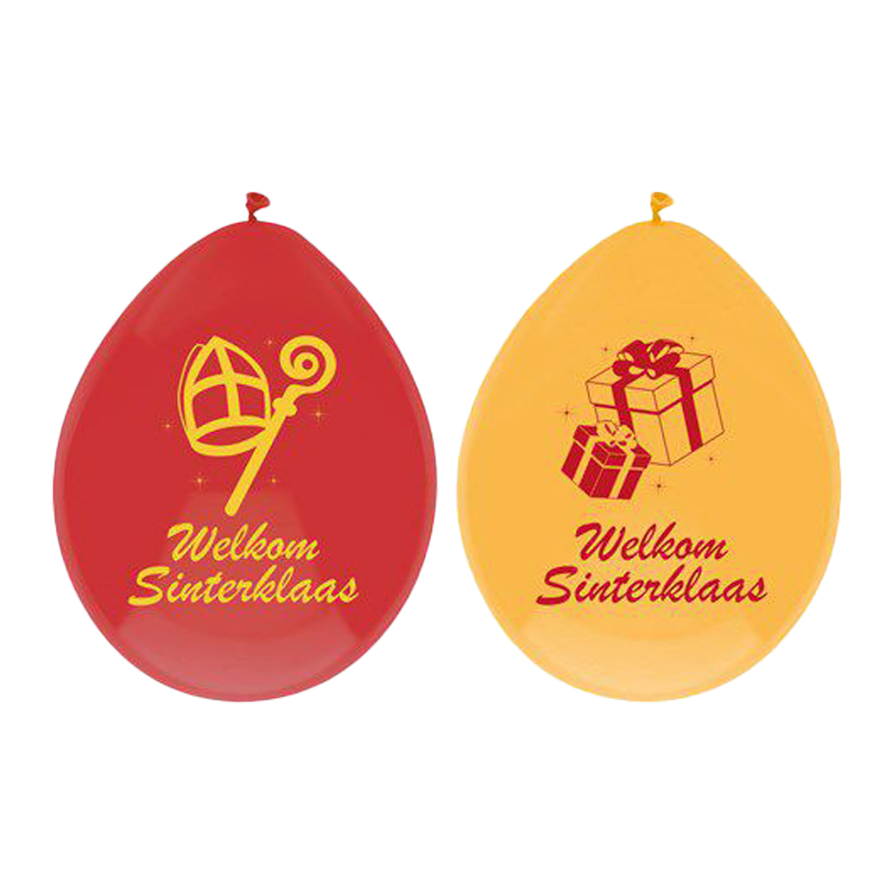 Welkom Sinterklaas ballonnen - 6x - geel/rood -