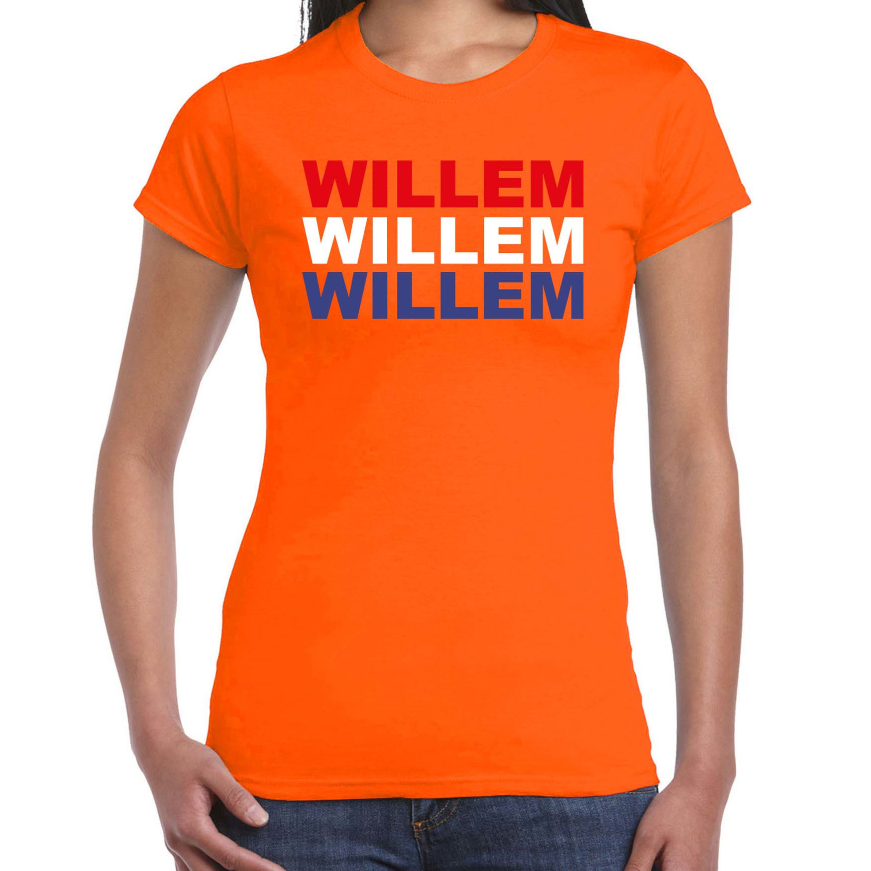 Willem t-shirt oranje voor dames - Koningsdag shirts 2XL -