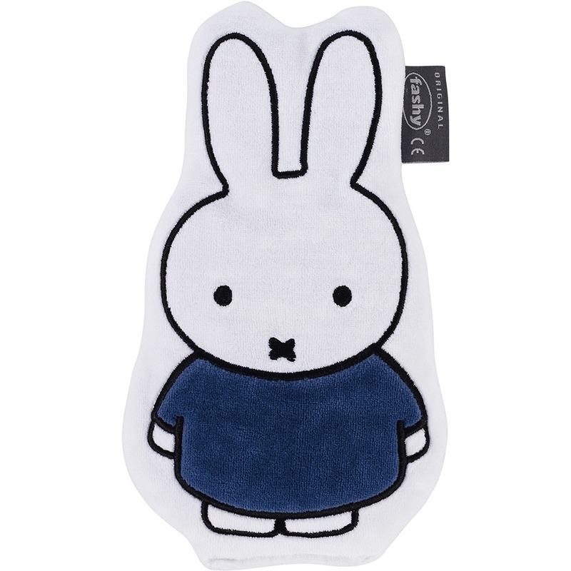 Witte/blauwe konijnen knuffeldoekje 22 cm Nijntje -