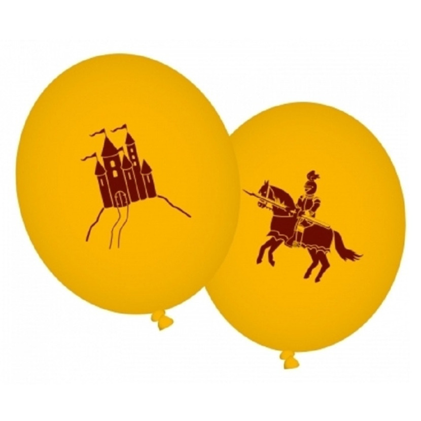 Zakje met 8x stuks Ridders feest thema ballonnen -