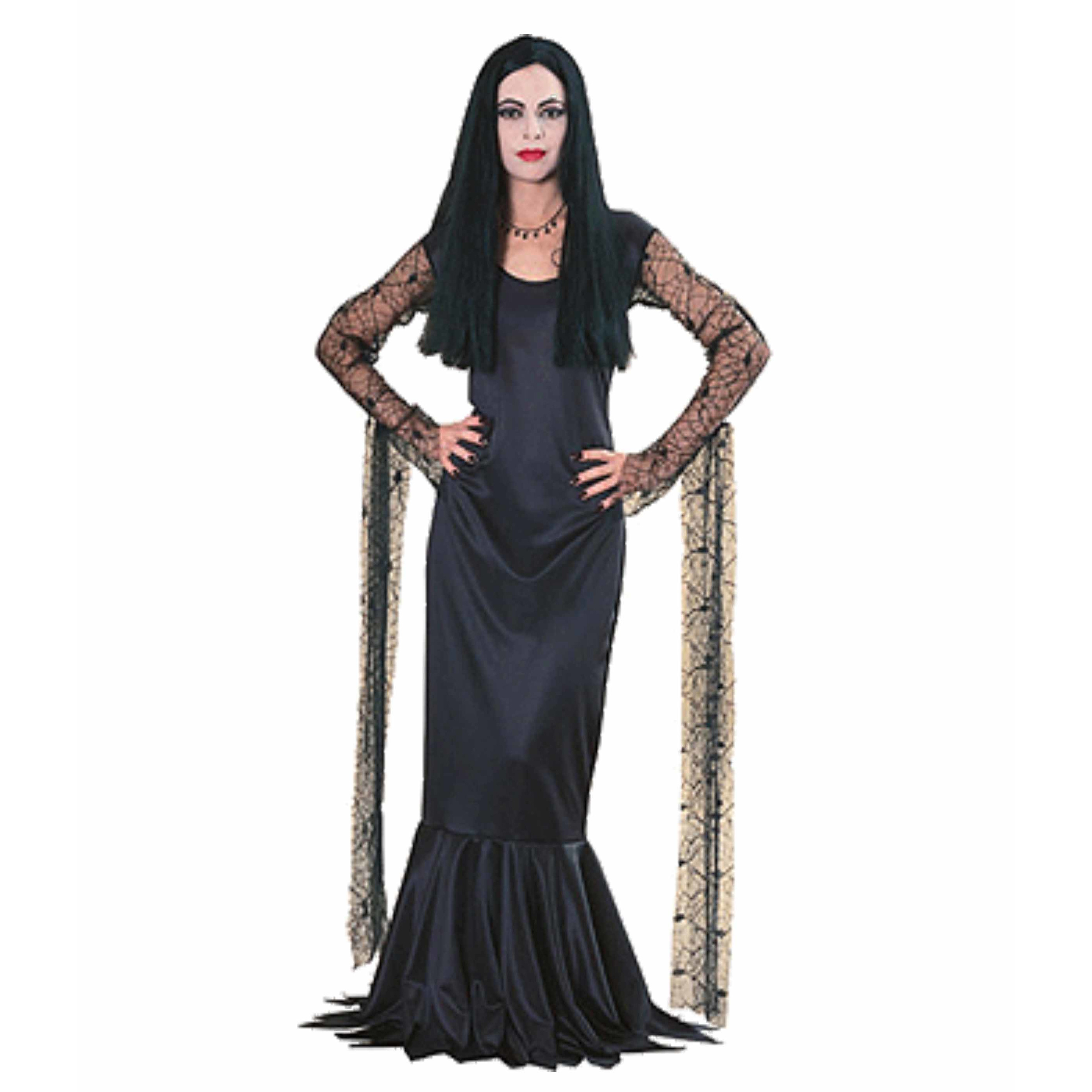 Zwarte Morticia jurk dames 38-40 (M) -