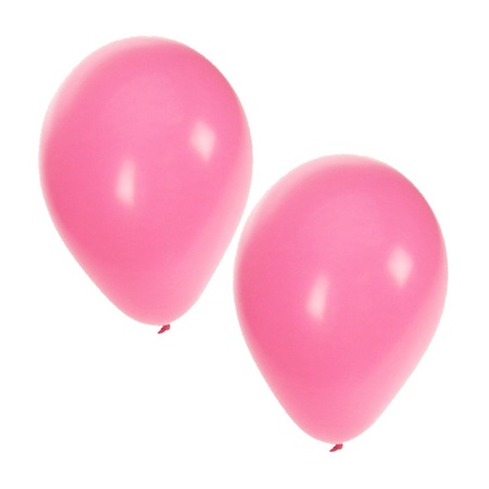 20x Helium ballonnen roze/licht roze 27 cm meisje geboorte + helium tank/cilinder