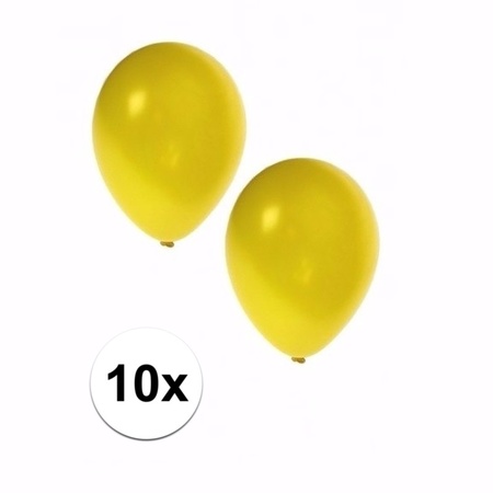 Gele grote metallic ballonnen 10 stuks