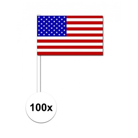 Aan het leren Verpletteren hoofd 100x Amerika decoratie papieren zwaaivlaggetjes | Fun en Feest