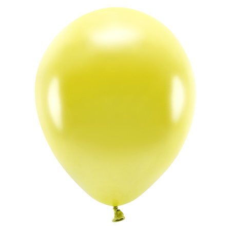 100x Milieuvriendelijke ballonnen geel 26 cm voor lucht of helium