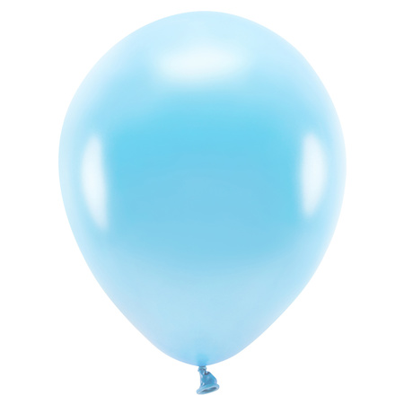 100x Milieuvriendelijke ballonnen lichtblauw 26 cm voor lucht of helium