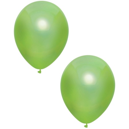 10x Lichtgroene metallic heliumballonnen 30 cm