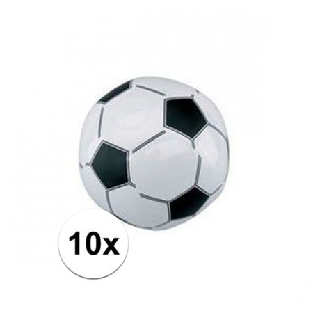 10x Opblaasbare strandbal voetbal