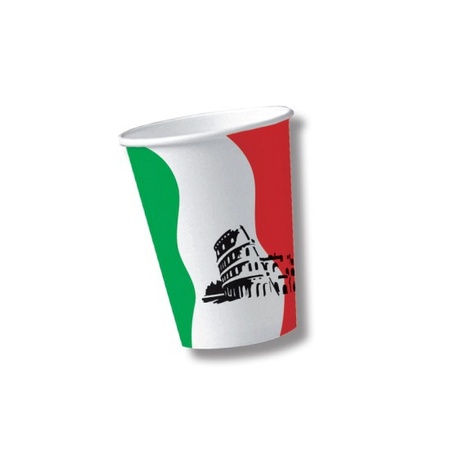 10x stuks papieren Italie/Italiaans thema bekers
