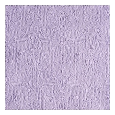 15 stuks servetten paars met decoratie 3-laags