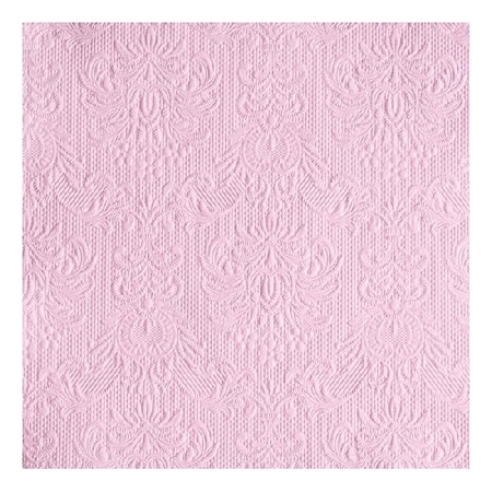 15 stuks servetten roze met decoratie 3-laags