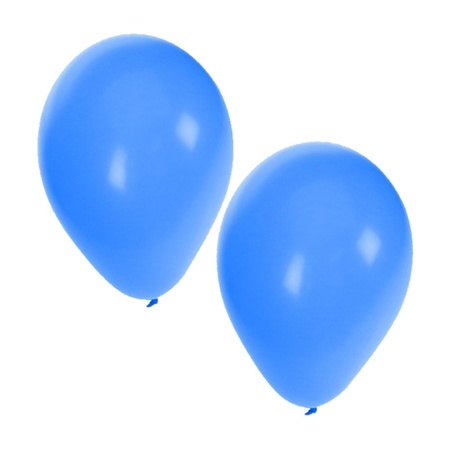 30 stuks blauwe en gele ballonnen