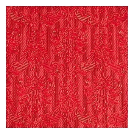 15x stuks servetten rood met decoratie 3-laags