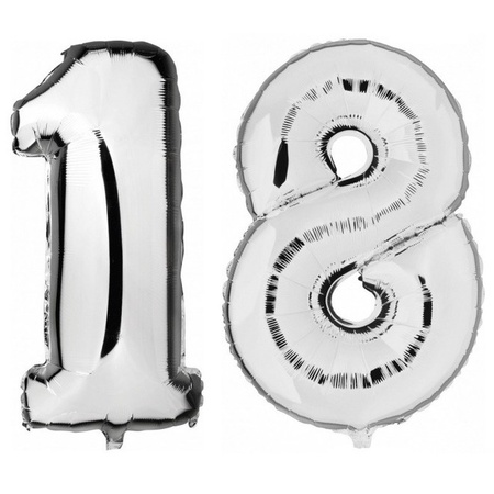 18 jaar leeftijd helium/folie ballonnen zilver feestversiering