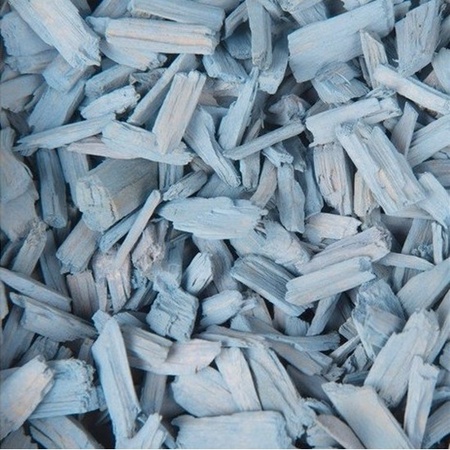 1x Bag with light blue woodchips 150 grams