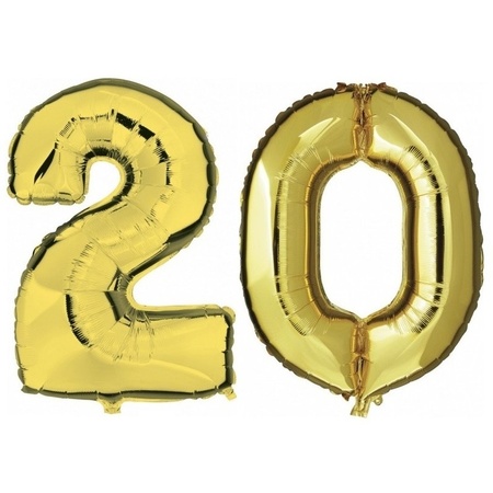20 jaar leeftijd helium/folie ballonnen goud feestversiering