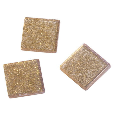 205x stuks Glitter mozaiek steentjes goud van 1 cm