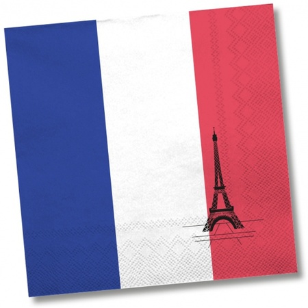 Tafel dekken versiering set vlag Frankrijk thema voor 60x personen