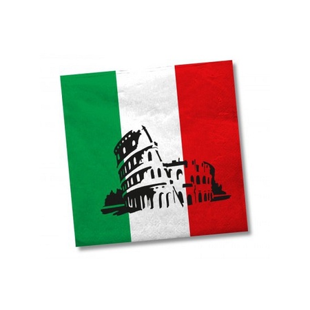 20x Italiaanse vlag/Italie feest servetten 33 x 33 cm