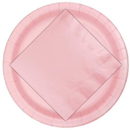 20x Papieren feest servetten baby roze