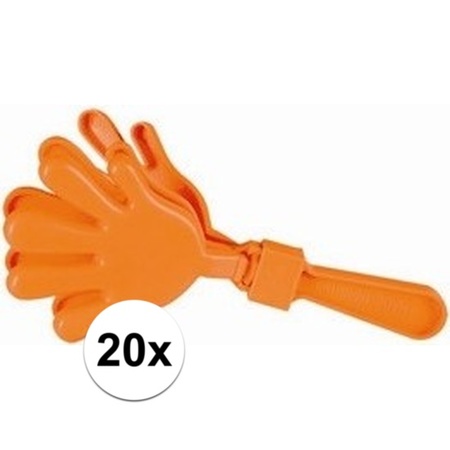 20x Oranje handklappers 23.5 cm groot