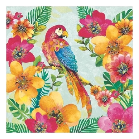 20x Napkin tropical parrot print  3-layers 