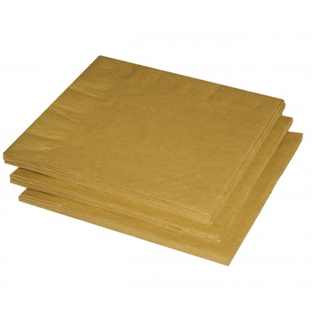 20x stuks Gouden papieren servetten 33x33 cm