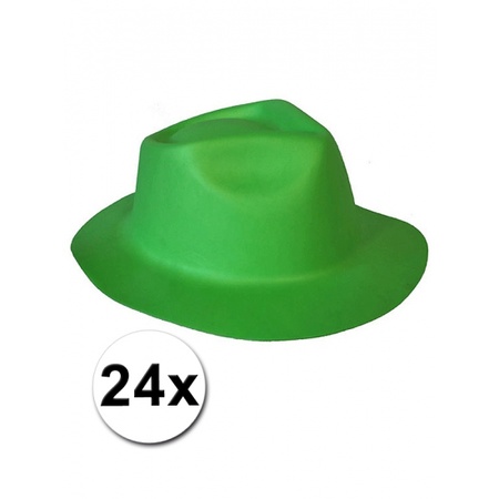 24 Green foam hats