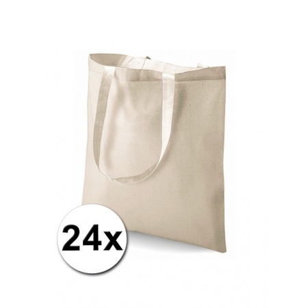 24 natural cotton bags