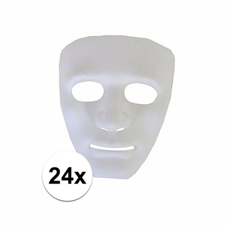 Witte gezichtsmaskers spook 24 stuks