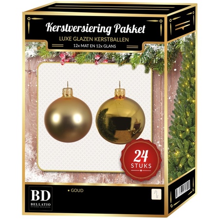 Gouden Kerstversiering Kerstballen 24-delig 6 cm
