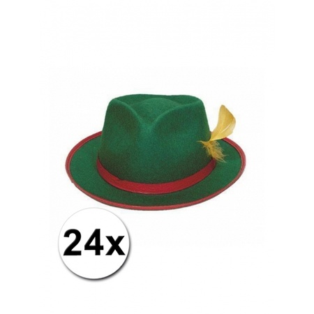 24x Green tiroler hat