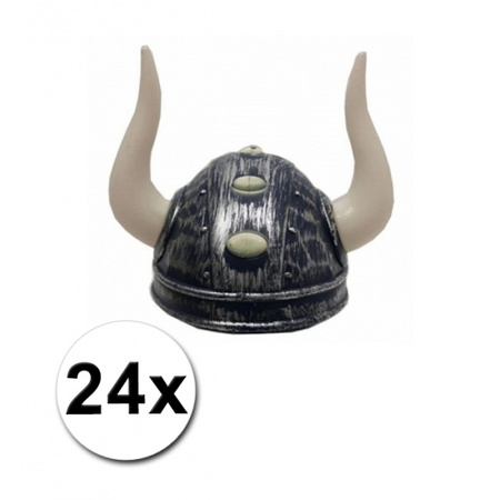 Viking helmen met twee hoorns 24 st