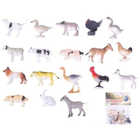 24x Plastic boerderij diertjes speelfiguren