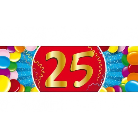 Feest ballonnen met 25 jaar print 16x + sticker